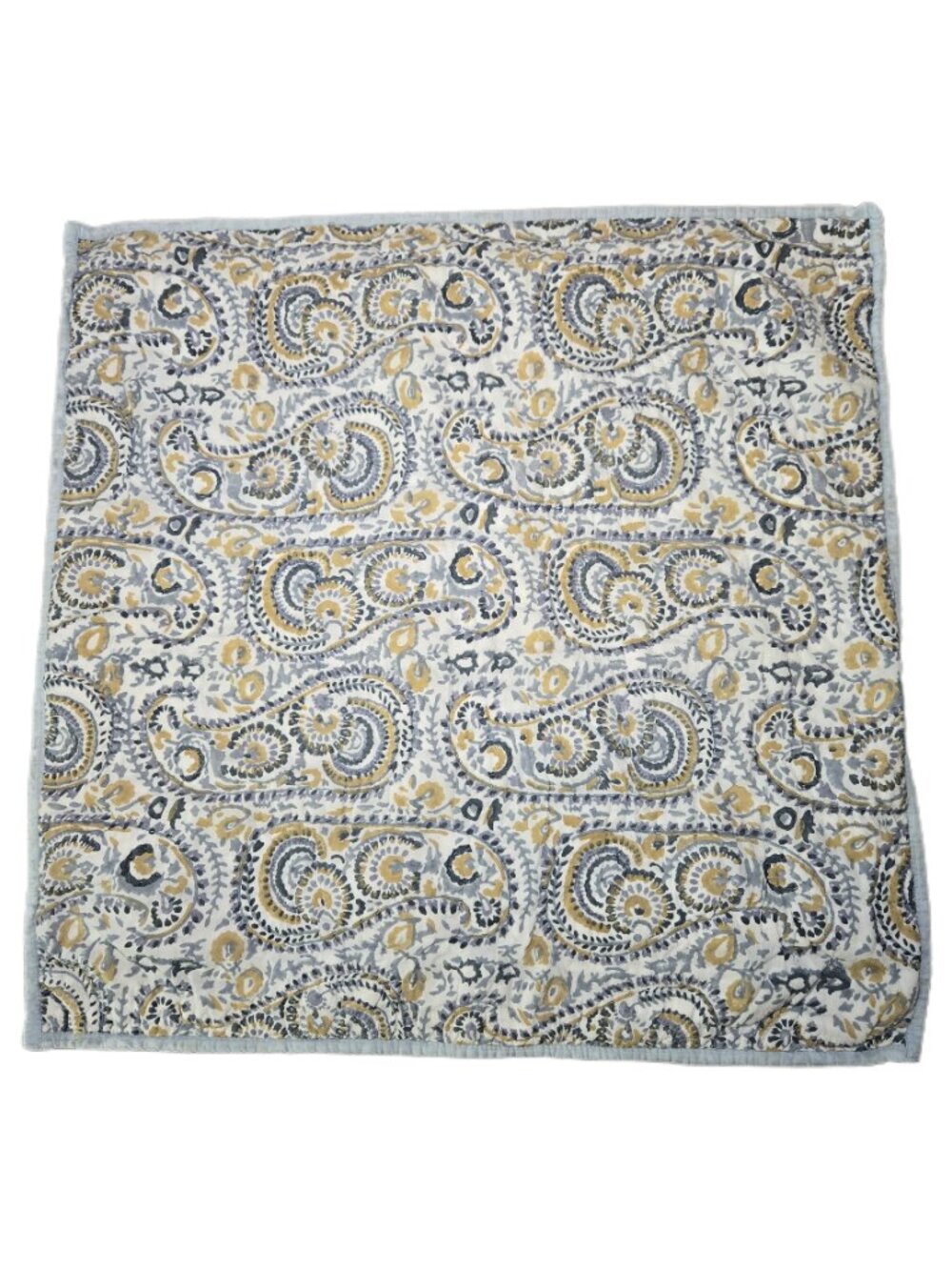Ballard Designs Paisley Hand Blocked‎ Quilted Pillow Sham, Euro Size 100% Cotton